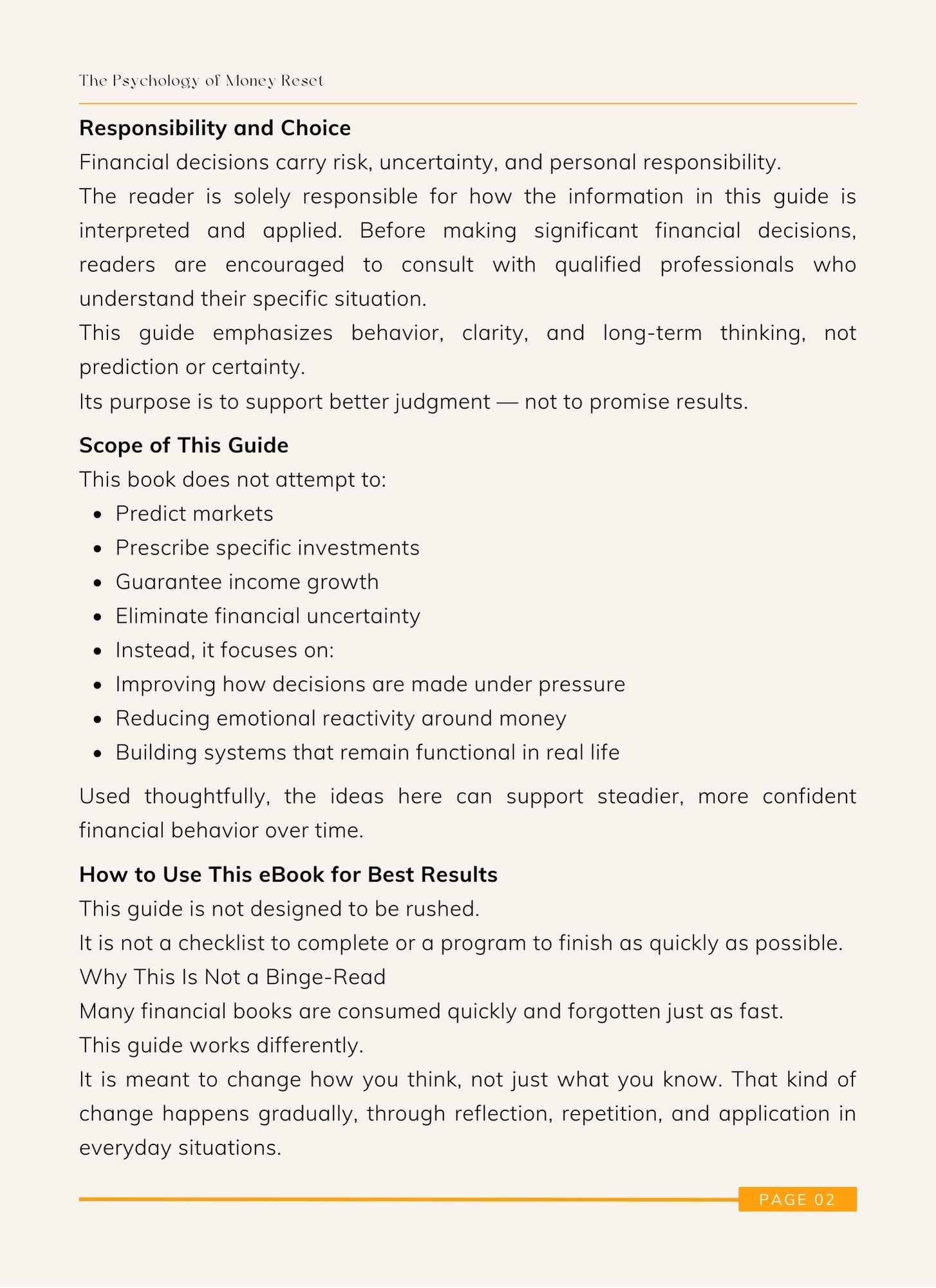 The Psychology of Money Reset